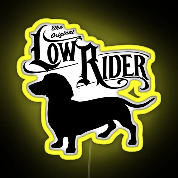 Low Rider Dachshund Dog RGB Neon Sign