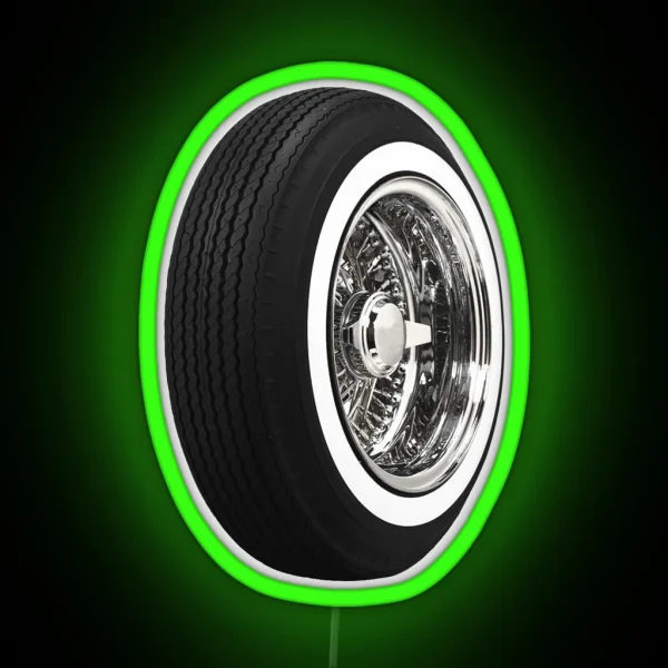 Lowrider Wire Wheel RGB Neon Sign