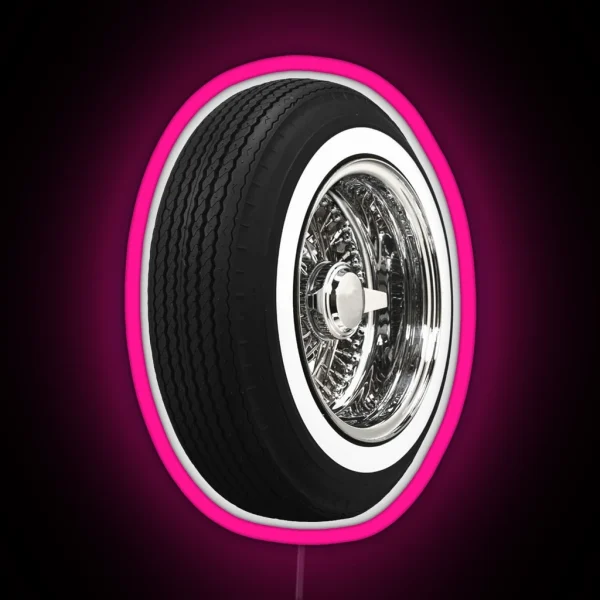 Lowrider Wire Wheel RGB Neon Sign