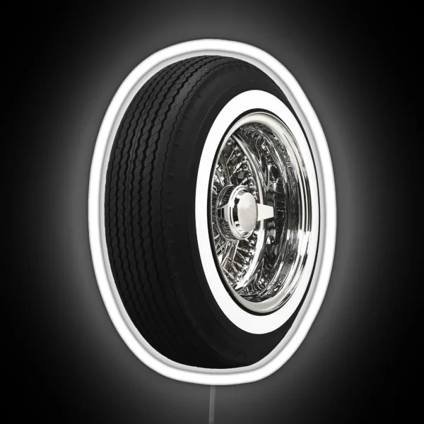 Lowrider Wire Wheel RGB Neon Sign