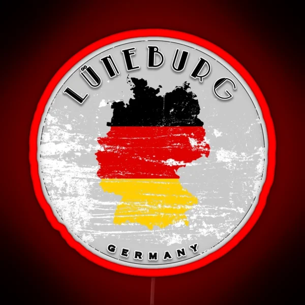 Lu Neburg Germany Flag Worn RGB Neon Sign