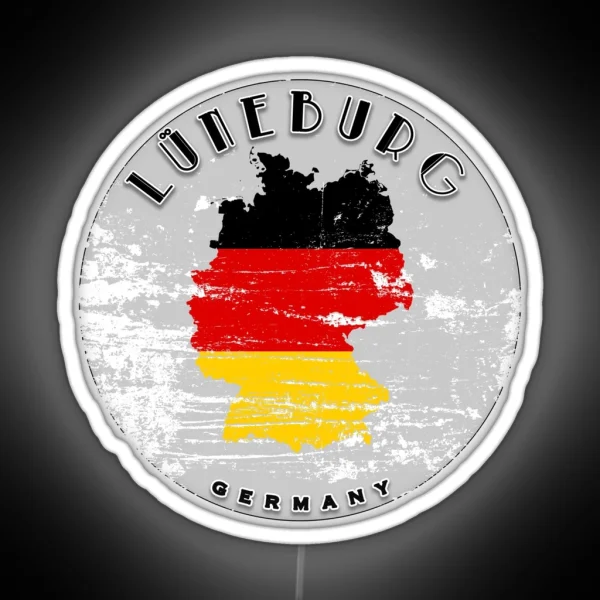 Lu Neburg Germany Flag Worn RGB Neon Sign