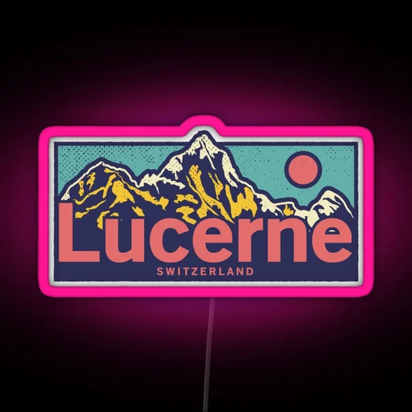 Lucerne Switzerland Classic Outdoor Mountain RGB Neon Sign