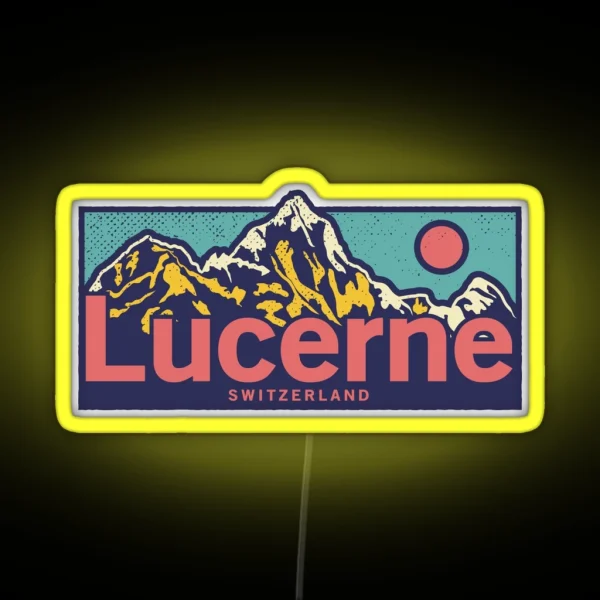 Lucerne Switzerland Classic Outdoor Mountain RGB Neon Sign