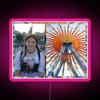'rgb neon sign featuring lucinda and the big wheel in pink design.'