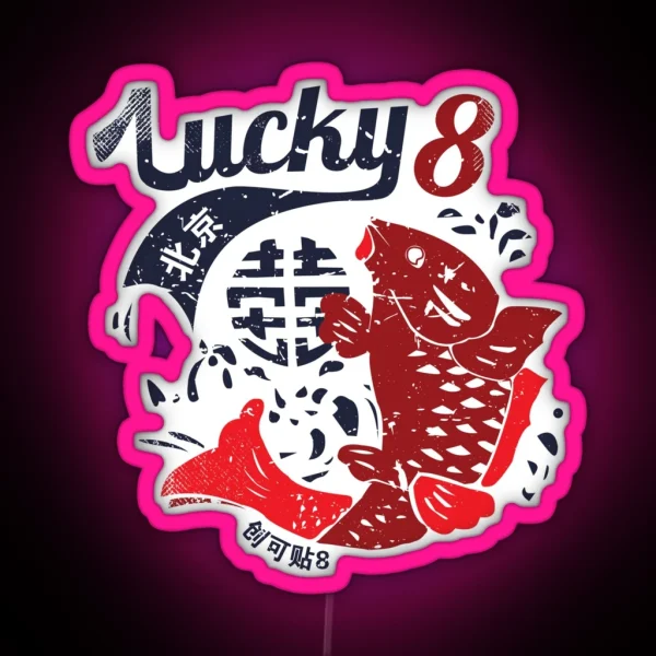 Lucky 8 Fish RGB Neon Sign