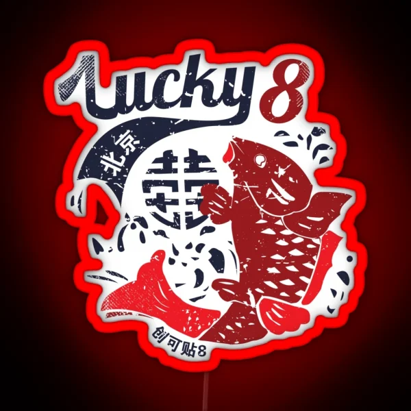 Lucky 8 Fish RGB Neon Sign