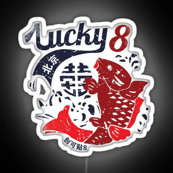 Lucky 8 Fish RGB Neon Sign