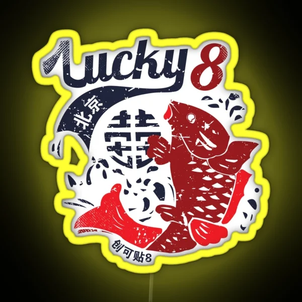 Lucky 8 Fish RGB Neon Sign