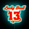 lucky devil 13 rgb neon sign vibrant blue glow