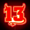 lucky devil 13 rgb neon sign in red