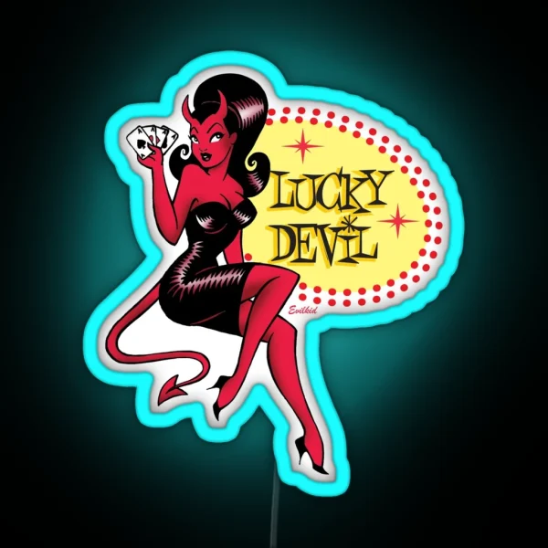 Lucky Devil RGB Neon Sign