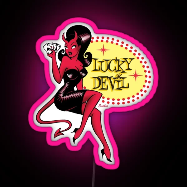 Lucky Devil RGB Neon Sign