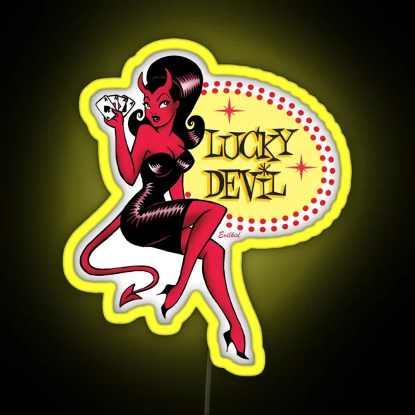 Lucky Devil RGB Neon Sign