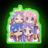 Lucky Star Choco Cornet illustration RGB neon sign in green
