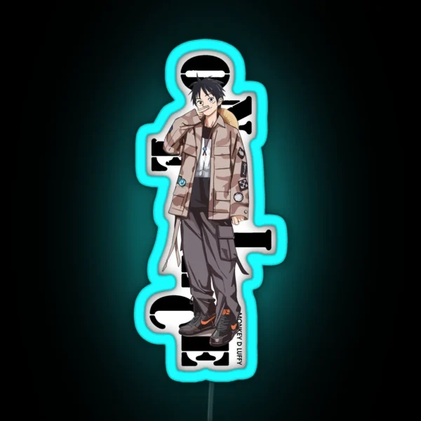 Luffy On Street RGB Neon Sign