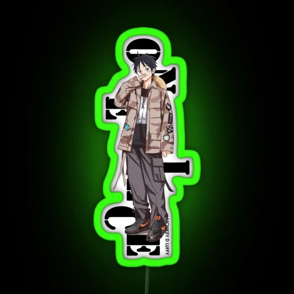 Luffy On Street RGB Neon Sign