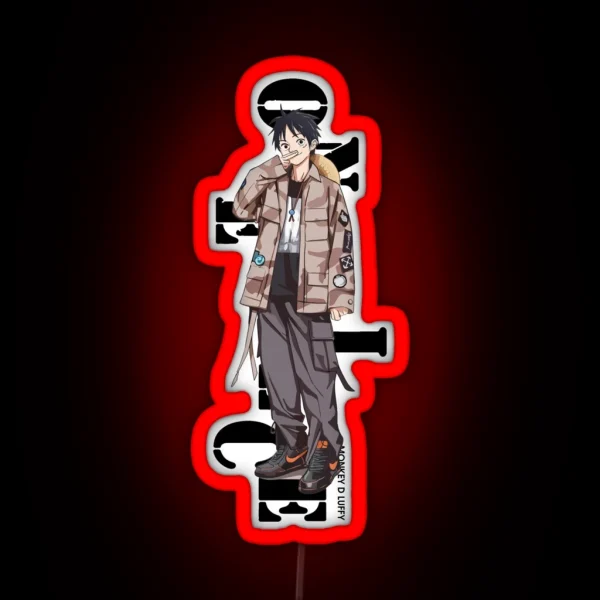 Luffy On Street RGB Neon Sign
