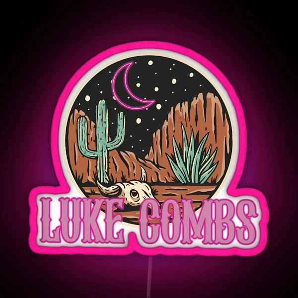 Luke Combs Music Neon Country RGB Neon Sign