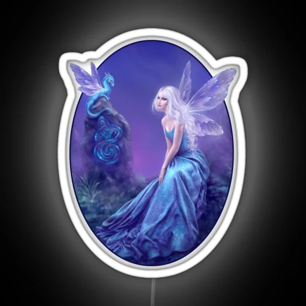 Luminescent Fairy And Dragon Art RGB Neon Sign
