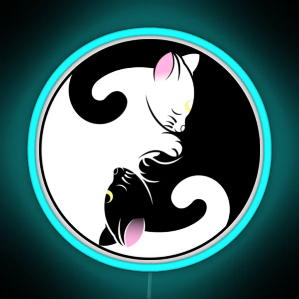 Luna And Artemis Ying Yang RGB Neon Sign