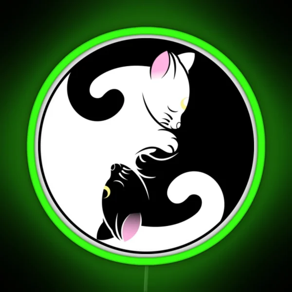 Luna And Artemis Ying Yang RGB Neon Sign