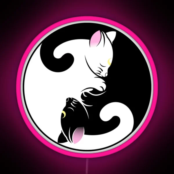 Luna And Artemis Ying Yang RGB Neon Sign