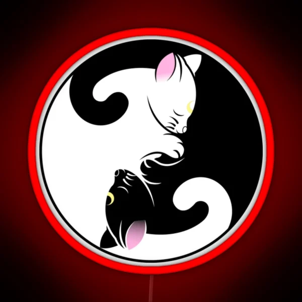 Luna And Artemis Ying Yang RGB Neon Sign