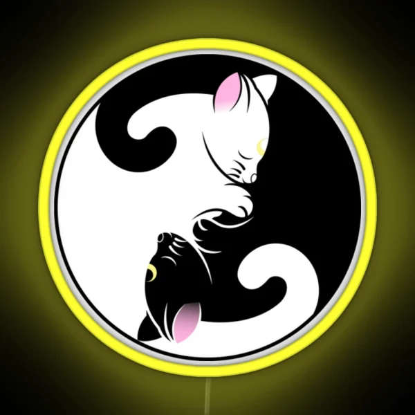 Luna And Artemis Ying Yang RGB Neon Sign