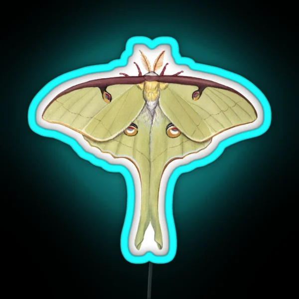 Luna Moth Actias Luna RGB Neon Sign