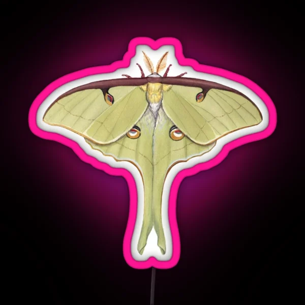 Luna Moth Actias Luna RGB Neon Sign