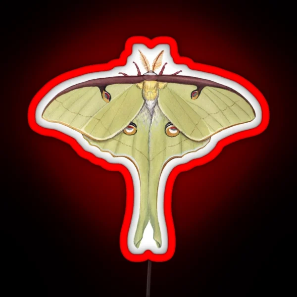 Luna Moth Actias Luna RGB Neon Sign