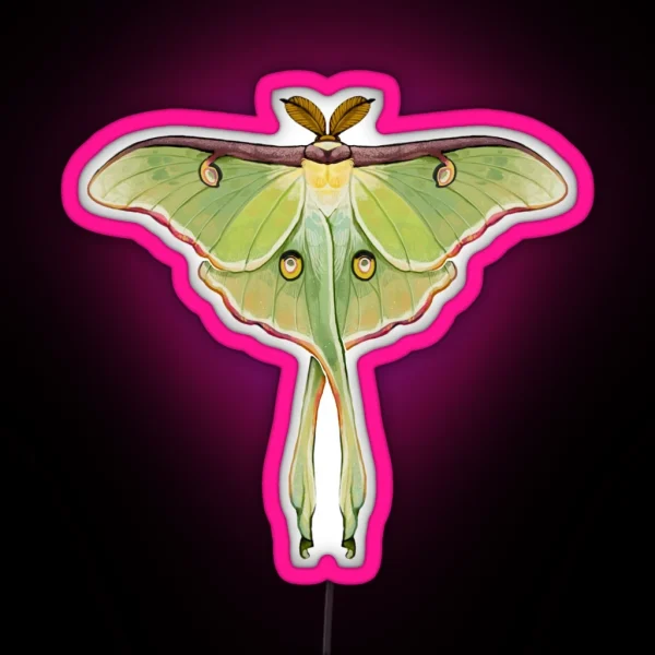 Luna Moth Actias Luna RGB Neon Sign