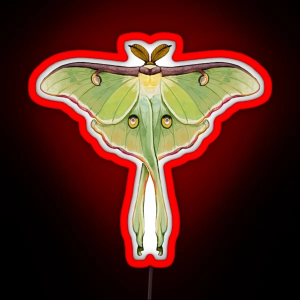 Luna Moth Actias Luna RGB Neon Sign
