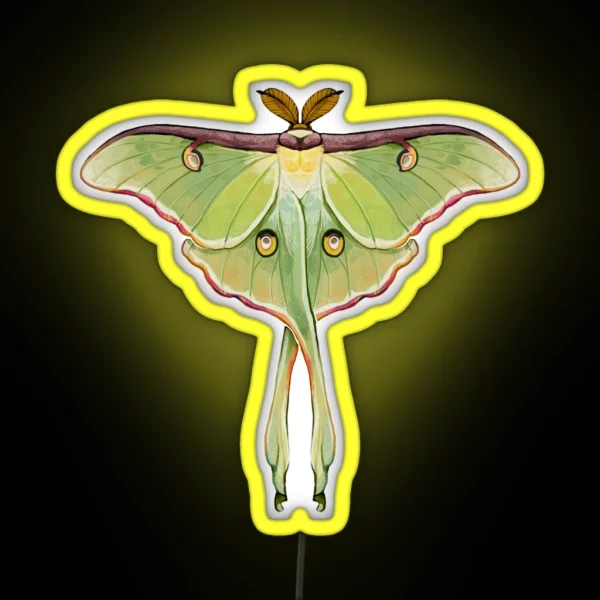 Luna Moth Actias Luna RGB Neon Sign