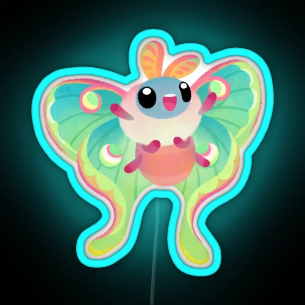 Luna Moth RGB Neon Sign