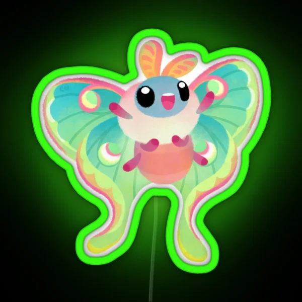 Luna Moth RGB Neon Sign