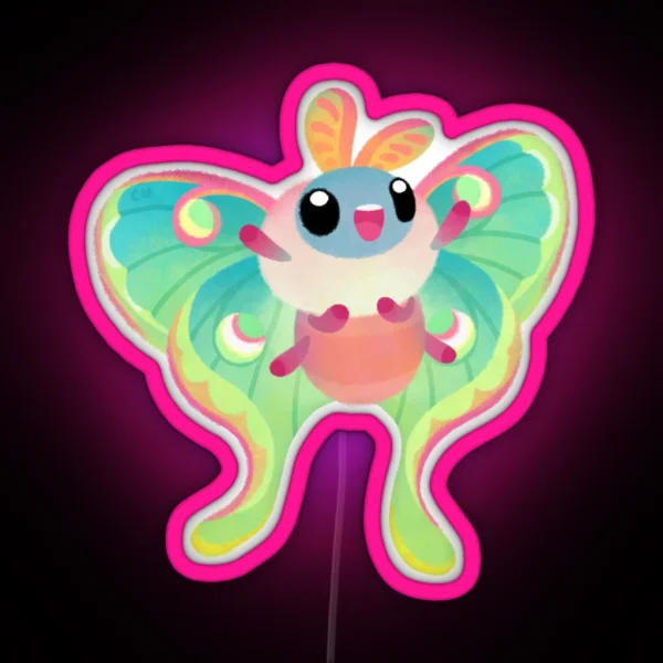 Luna Moth RGB Neon Sign
