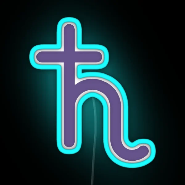 Lunar Guardian Icon Minimalistic Design RGB Neon Sign
