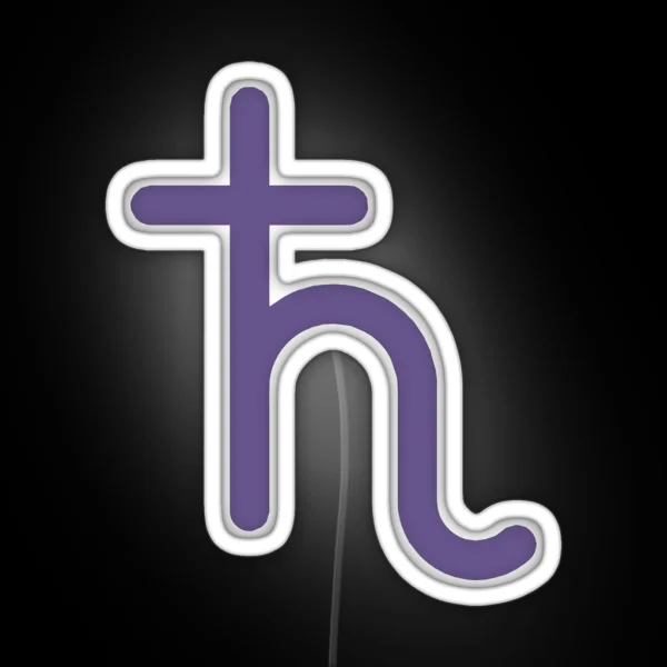 Lunar Guardian Icon Minimalistic Design RGB Neon Sign