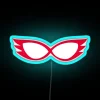 Lunar Guardian minimalistic neon design with RGB blue glow