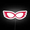 lunar guardian minimalistic neon sign with rgb lighting on white background