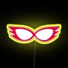 Lunar guardian minimalistic design RGB neon sign in vibrant yellow.
