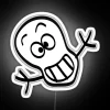 'Lupin III funny symbol written message RGB neon sign white background'