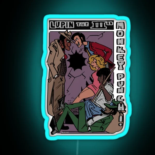 Lupin III Monkey Punch Color Version RGB Neon Sign