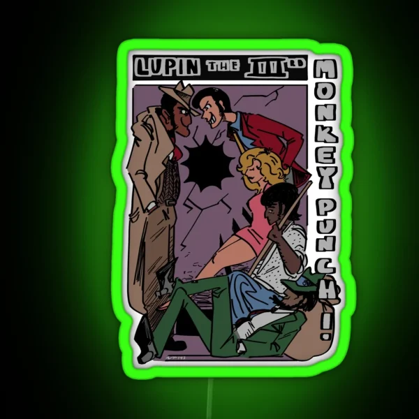 Lupin III Monkey Punch Color Version RGB Neon Sign