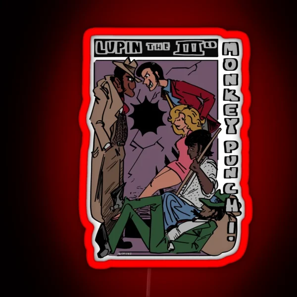 Lupin III Monkey Punch Color Version RGB Neon Sign