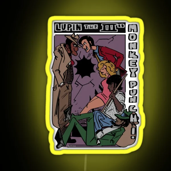 Lupin III Monkey Punch Color Version RGB Neon Sign