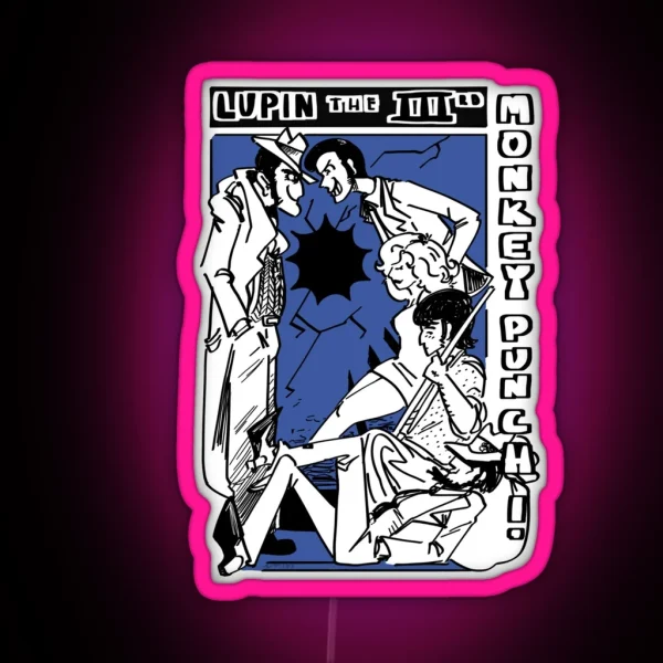 Lupin III Monkey Punch Part 4 5 RGB Neon Sign