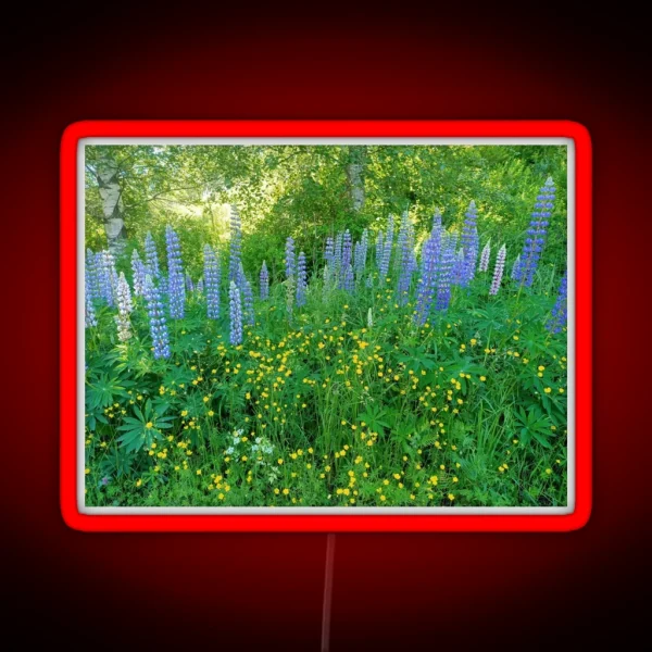 Lupinos III Lupin Swedish Spring Forest RGB Neon Sign
